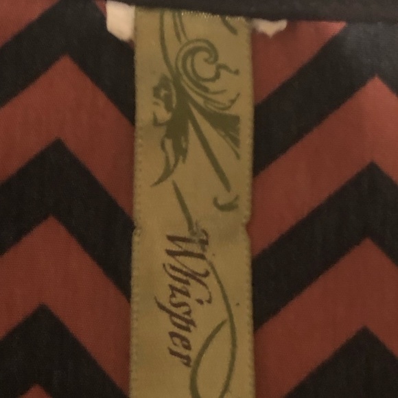 Whisper size Large lightweight jacket rust & navy chevron print open front - Picture 9 of 11